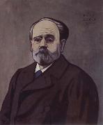 Felix Vallotton Portrait decoratif of Emile Zola France oil painting artist